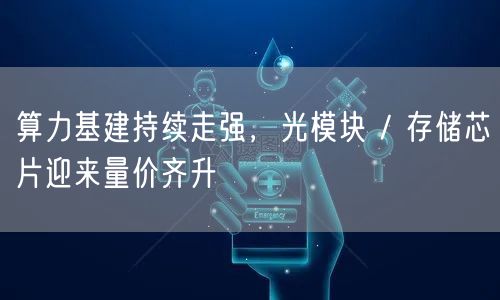 算力基建持续走强，光模块 / 存储芯片迎来量价齐升